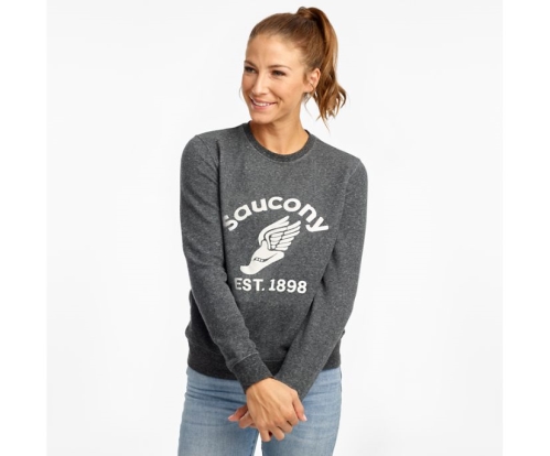 Tenis Saucony Logowear Sweatshirt Mujer Tops Ropa Negras Heather México MX-405-ZW